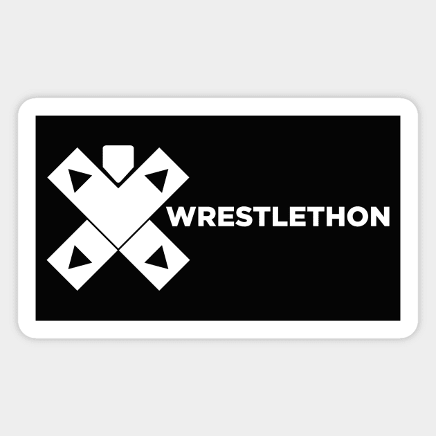 Wrestlethon Logo Script - White logo Magnet by Wrestlethon